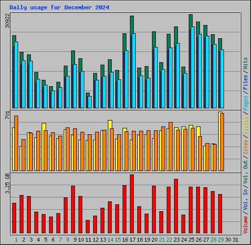 Daily usage for December 2024