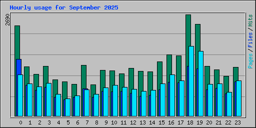 Hourly usage for September 2025