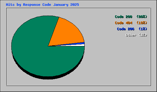 Hits by Response Code January 2025