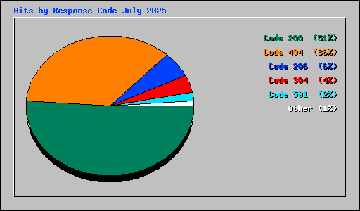 Hits by Response Code July 2025